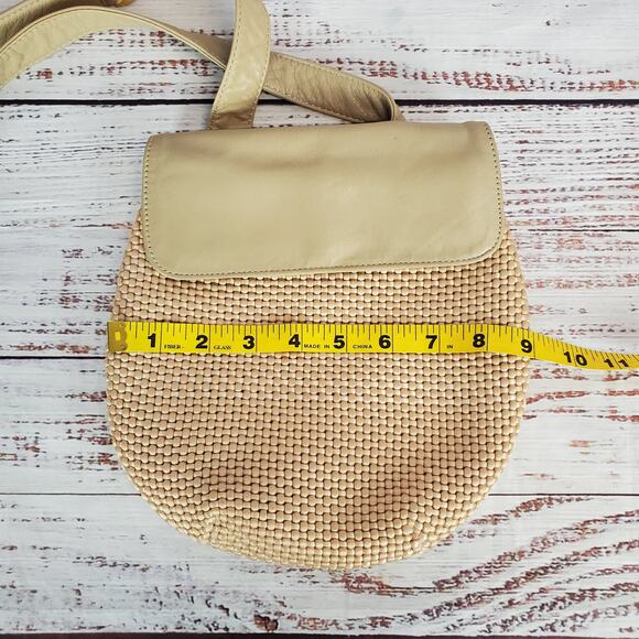 Americana by Sharif Crossbody Bag Straw Weave Boho Neutral Minimalist Purse - Picture 11 of 13